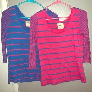 🌹3/$15 Hollister striped shirt bundle size small